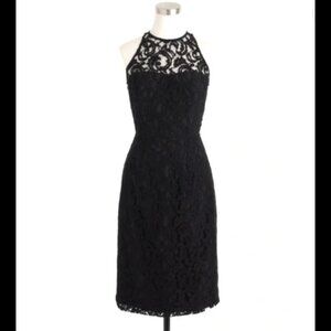 NWT J. Crew  Women’s Pamela Leavers Lace Dress Black (0)
